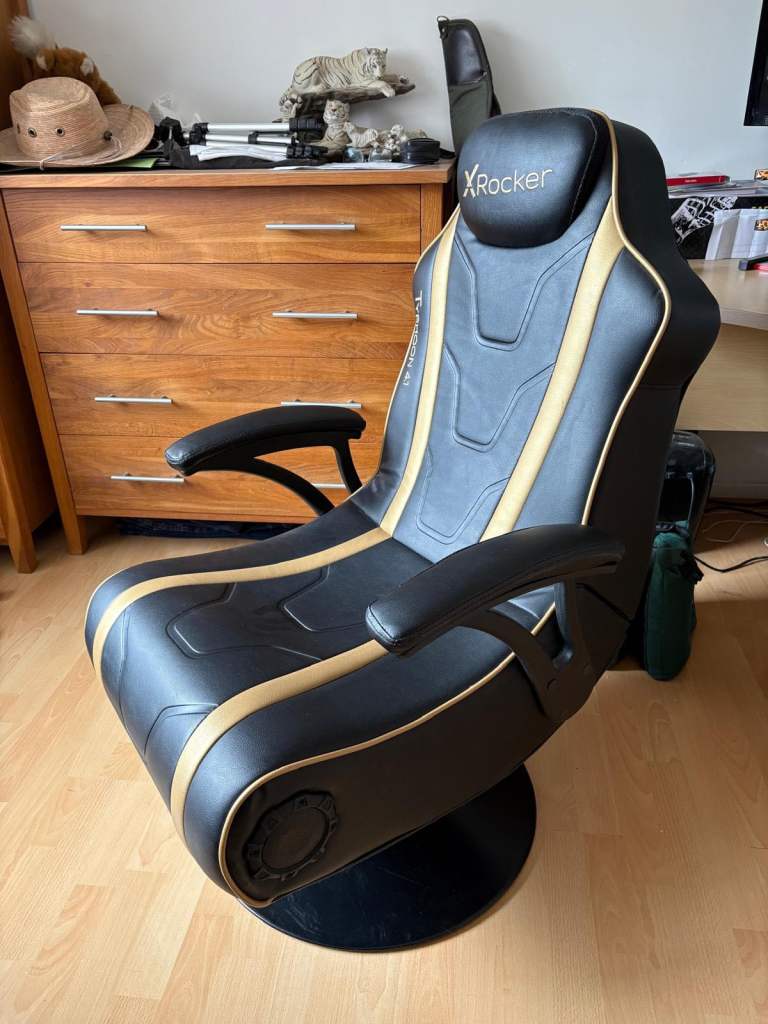 X Rocker Typhoon 4.1 Gaming Chair - Black & Gold