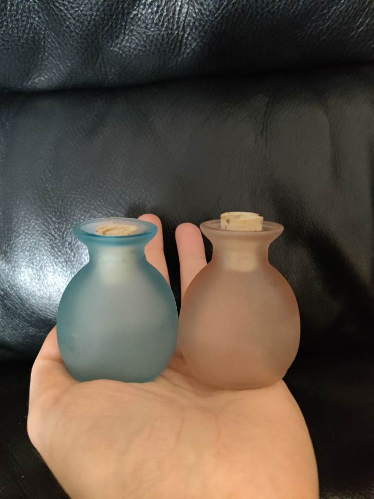 Vintage decorative frosted glass bottles