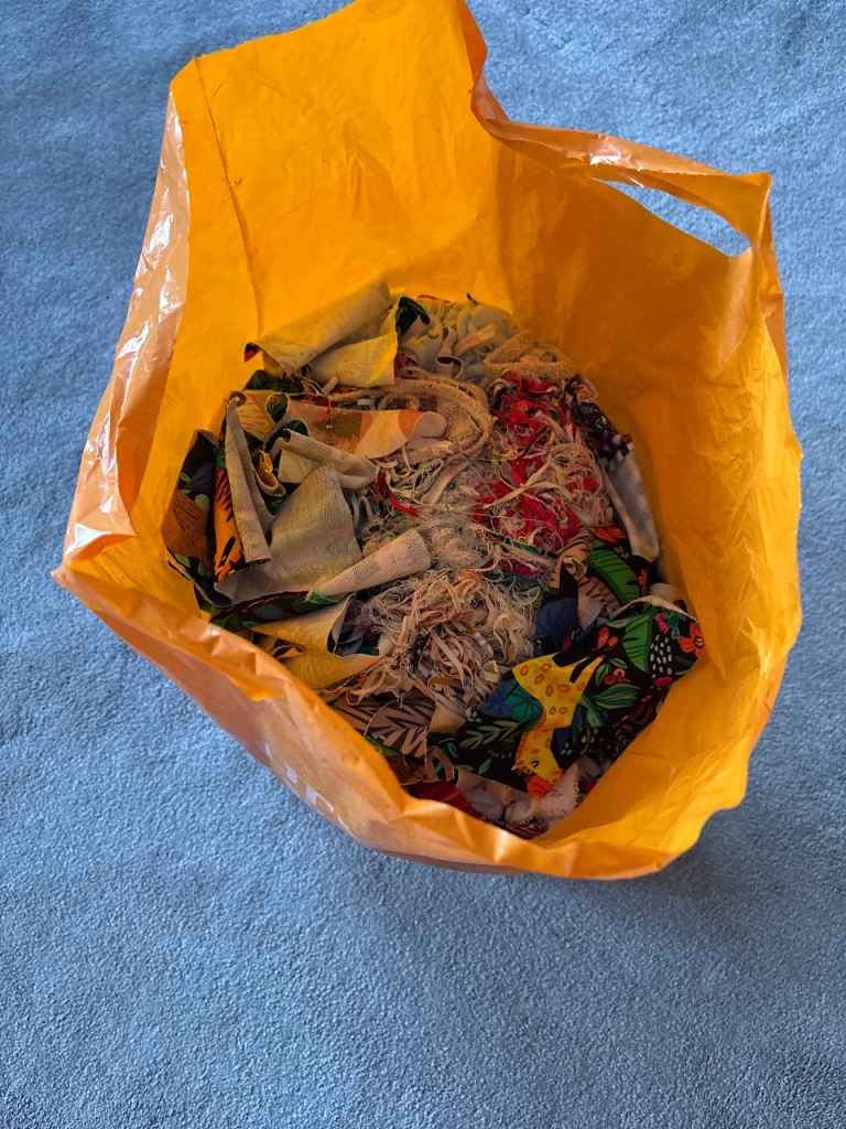 Bag of small Fabric Scraps / Remnants for Crafts