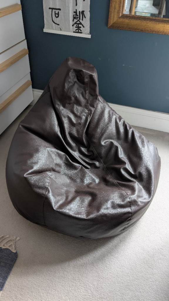 Faux leather beanbag