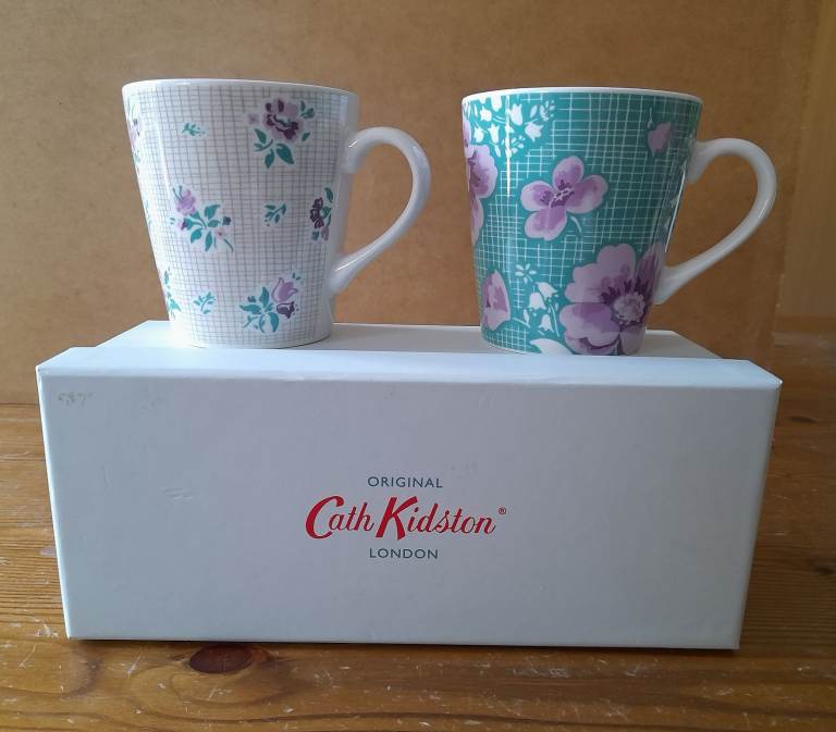 Cath Kidston - Henley Bloom Two Mini Stanley Mugs - 9.5cm x 9cm - New
