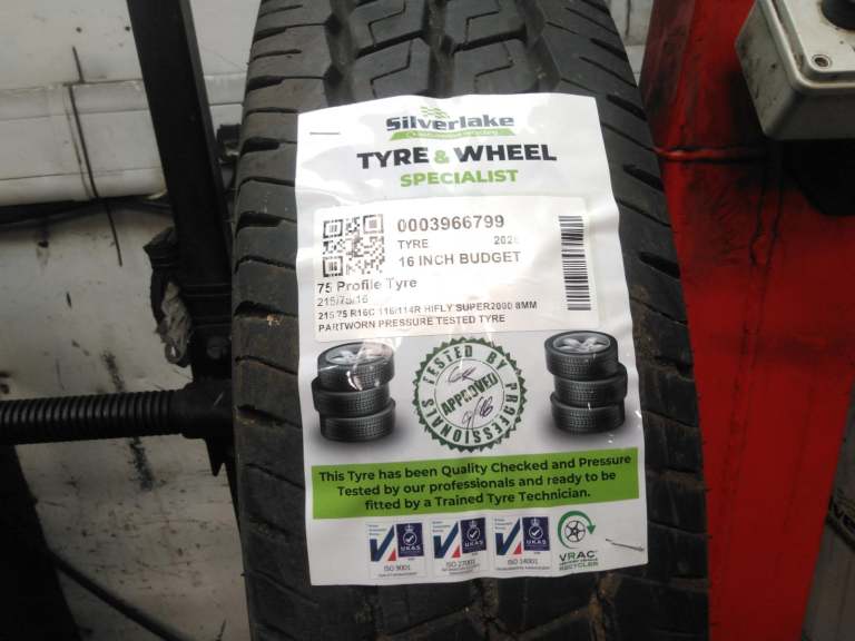 215 75 R16c 116/114r Hifly Super2000 8mm Partworn Pressure Tested Tyre