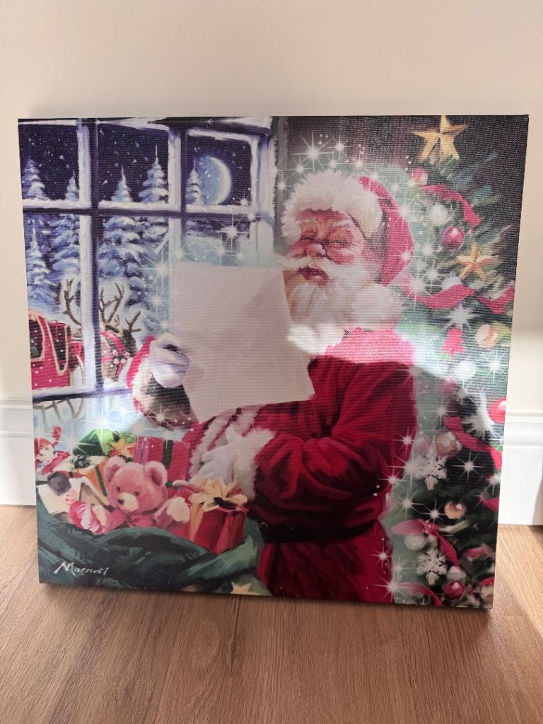 Santa Claus Light-Up Christmas Canvas Print