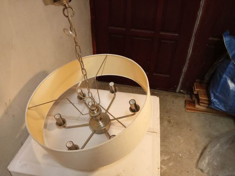 Cream Drum Shade Chandelier Style Ceiling Light