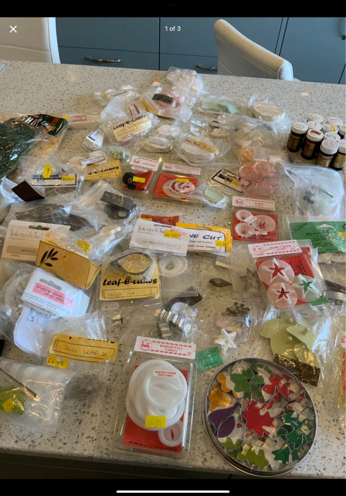 Equipment for Cake decorations and Four books