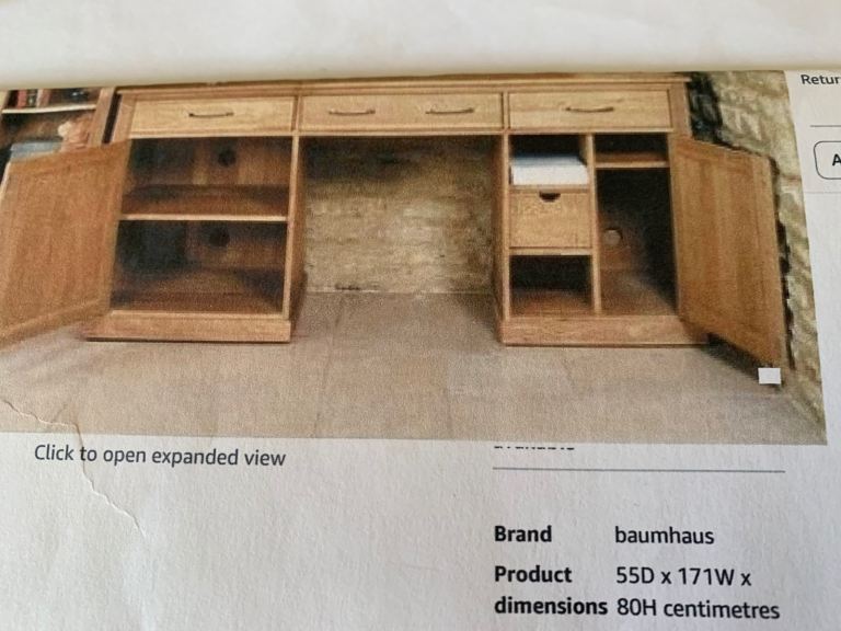 Solid oak computer desk