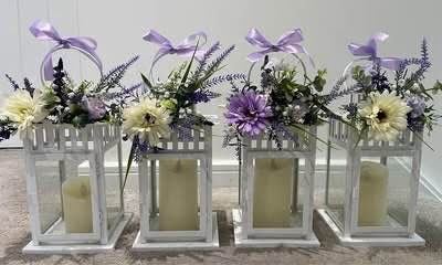 8x lanterns  Hand made, and used, for aisle decor at our wedding. 