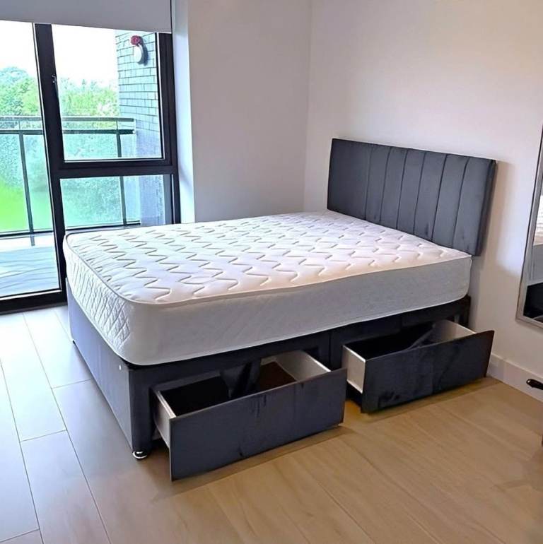 Stunning DIVAN 4FT6 Double Bed Base >> Mattress + Storage Included >> 20% Discount >>