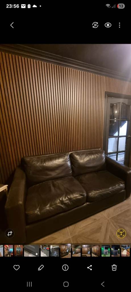 2x Genuine brown leather 2seater sofas from debenhams