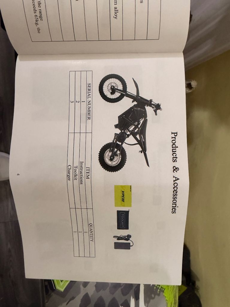 Vipcoo h3 dirt bike 4 weeks old bought it brand new 19th november 