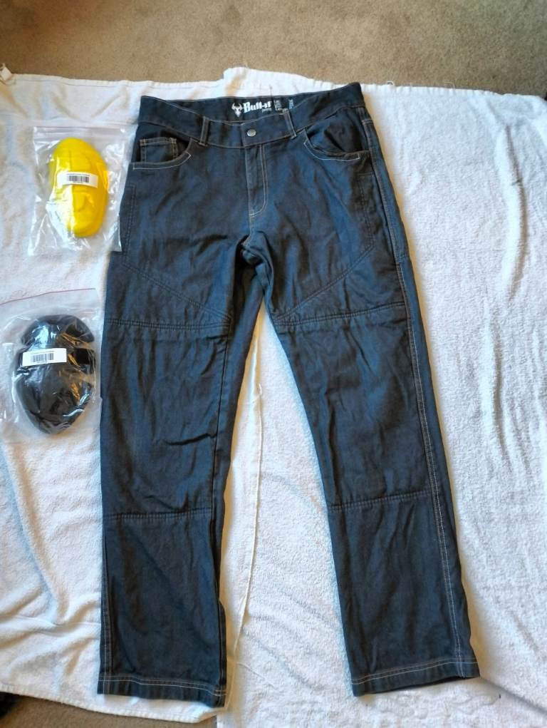 Bull-It Mens SR4 CE Denim Motorcycle Jeans Blue 36" W reg  Leg 32" with armour 