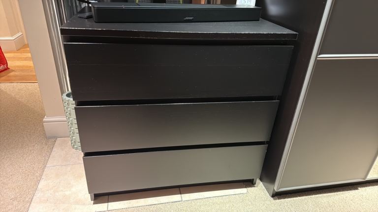 Ikea malm black drawer