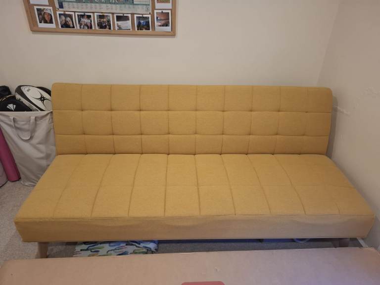 Yellow sofa bed - clic-clac
