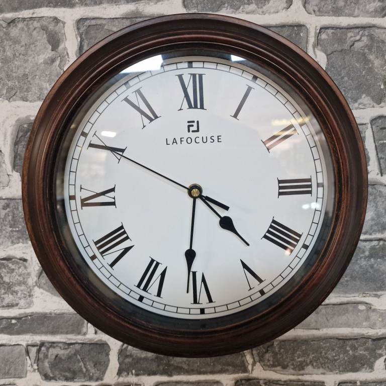 Lafocuse 12-Inch Silent Retro Wall Clock with Roman Numerals