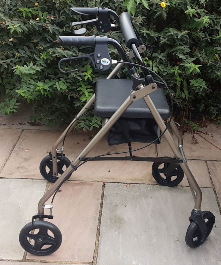 NRS A-Series Tall 4 Wheel Rollator. Silver. New and Unused. 