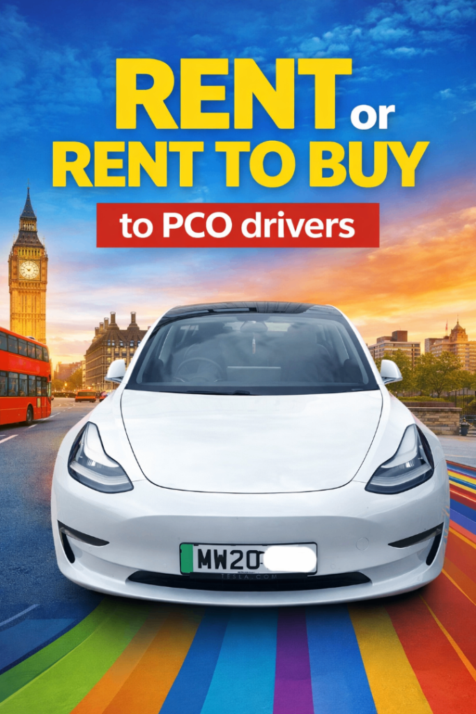 Rent-2-Buy OR Rent PCO cars. Tesla 3 Long range 2020, Hyundai Ionic 2020