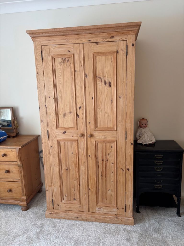 Antique pine wardrobe 