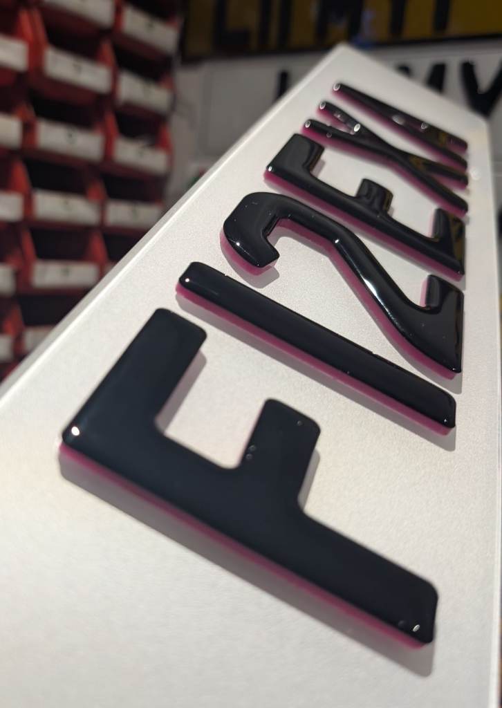3mm Pink 4D with Black Gel Car Number Plates 