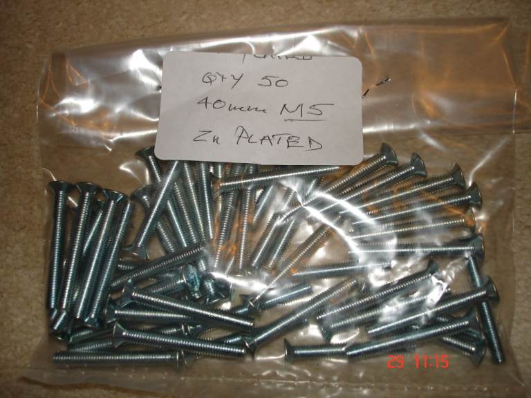 50 X M5 PLATED STEEL COUNTERSUNK SCREW / BOLTS 40 MM LONG, POSIDRIVE
