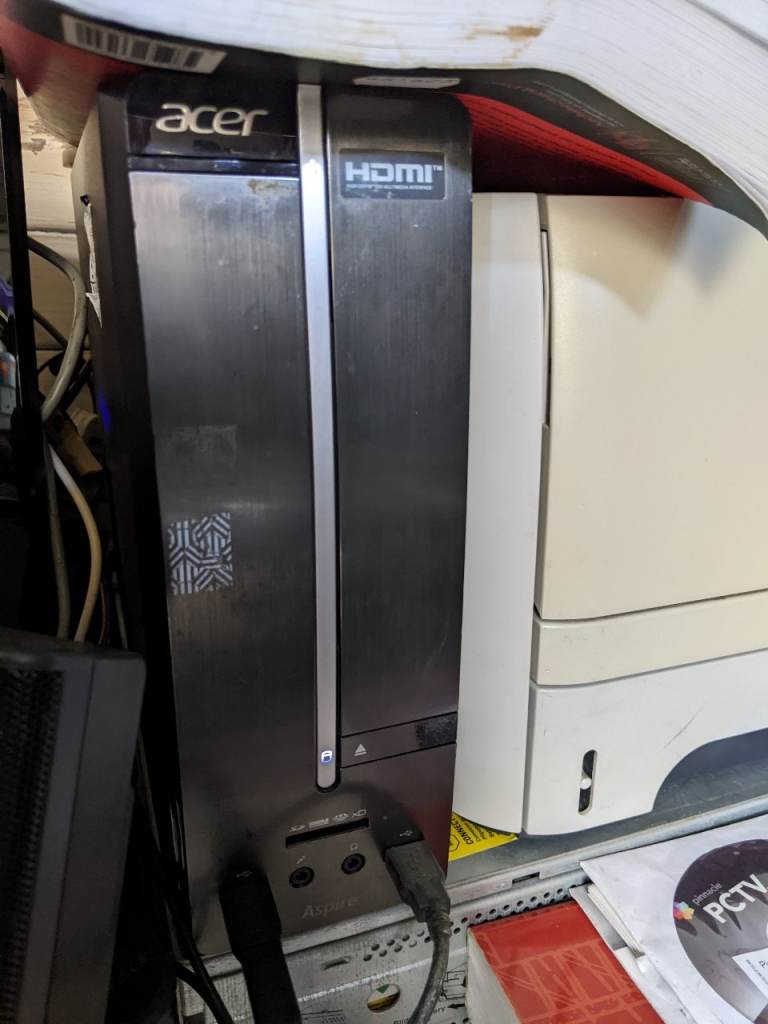 Acer Aspire Complete Setup Desktop PC Tower Full Twin Monitor Mouse Keyboard
