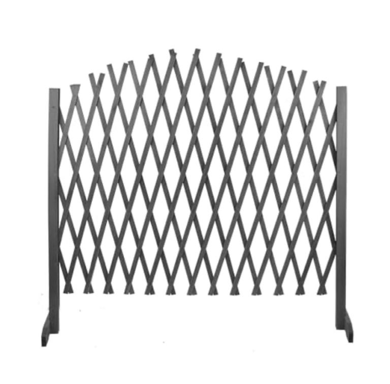 2x FREESTANDING EXPANDING GARDEN WOODEN TRELLIS FENCING 190cm  x 90cm GREY
