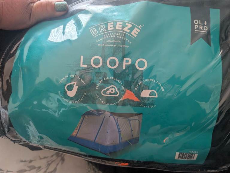 Loopo Breeze Drive Away Campervan Awning – Grey/Blue