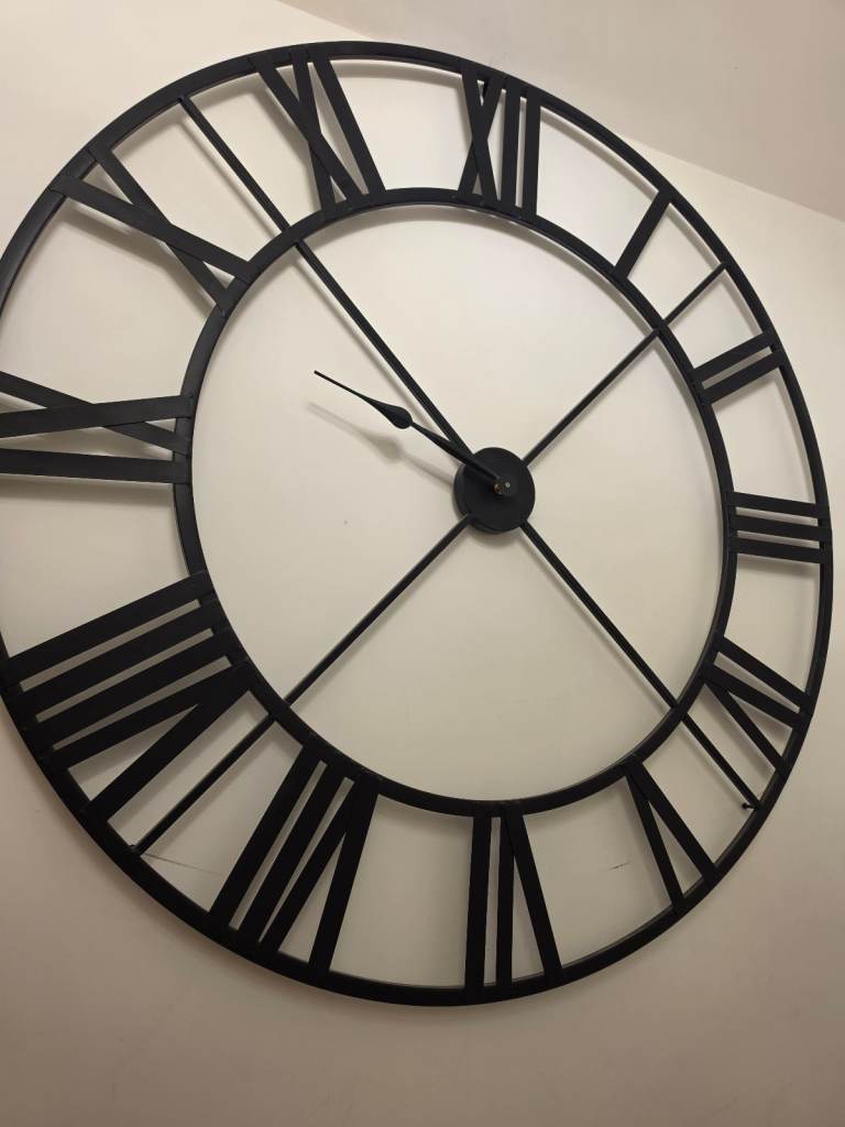 Large Black Roman Numeral Wall Clock
