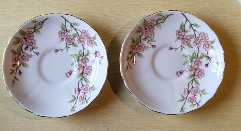 image for Vintage Tuscan Springtime saucers x 2
