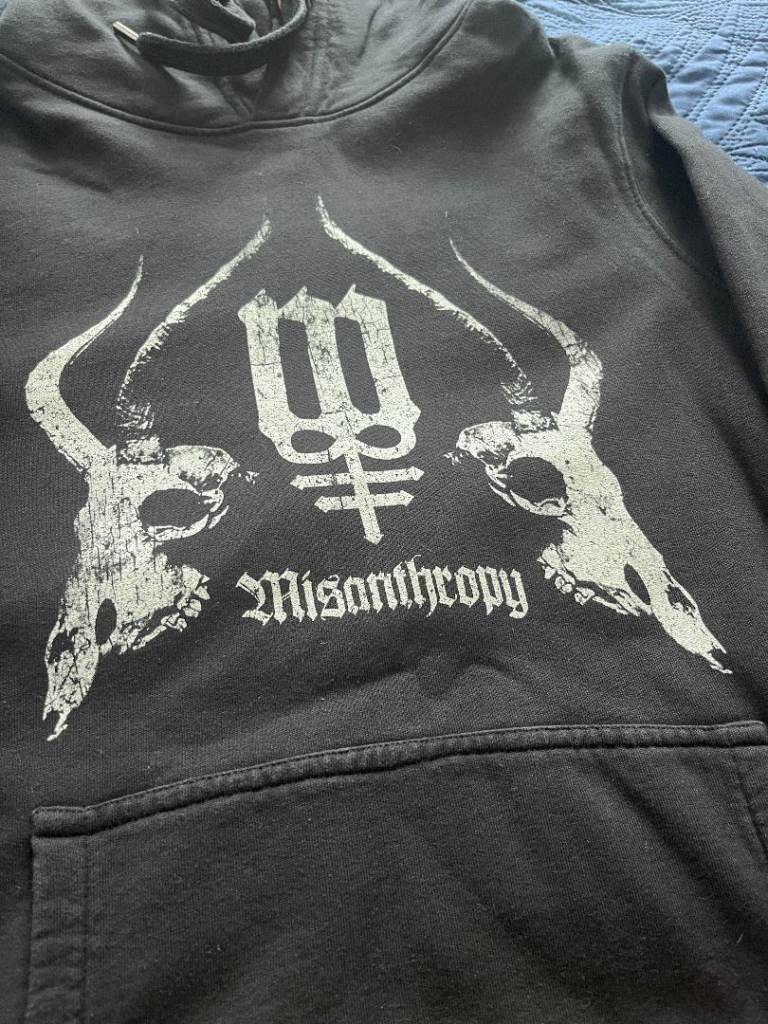 Misanthropy Clothing (Anaal Nathrak's brand) Goat Skulls Hoodie - S, Black