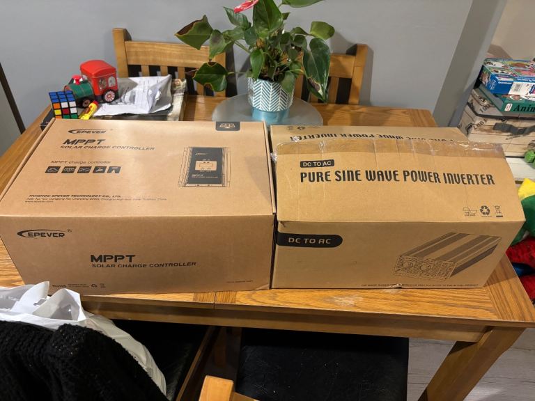 Solar charger controller and inverter unit.