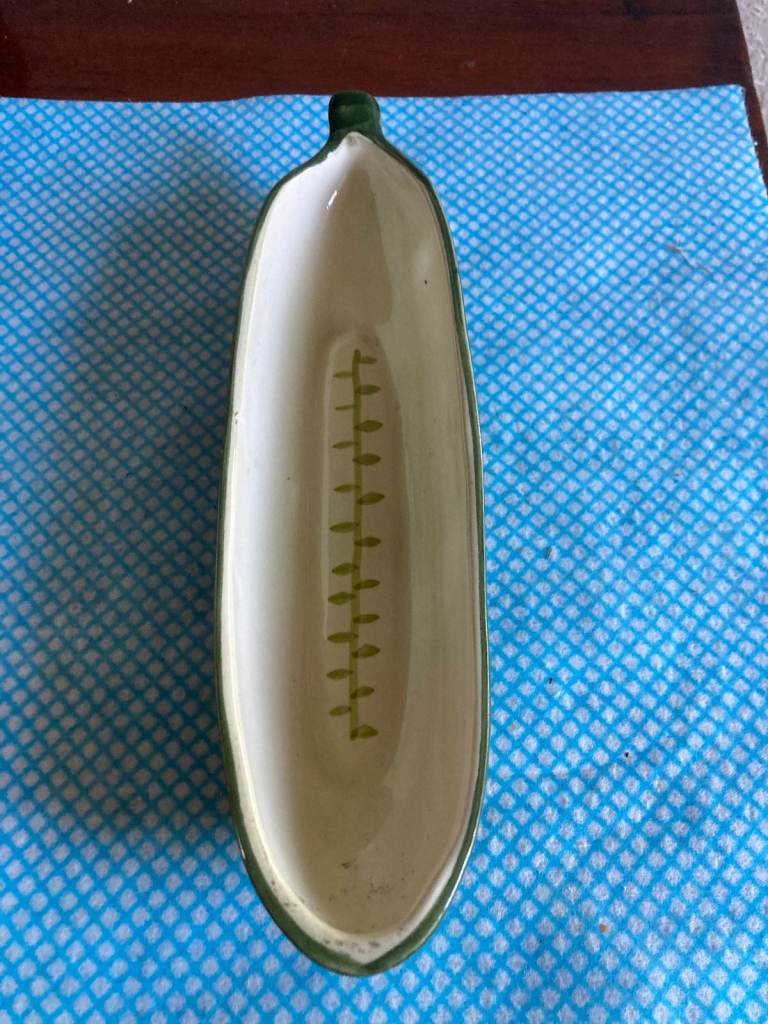 Vintage Toni Raymond Pottery cucumber server dish, c1960s-1970s - Reasonable offers accepted 
