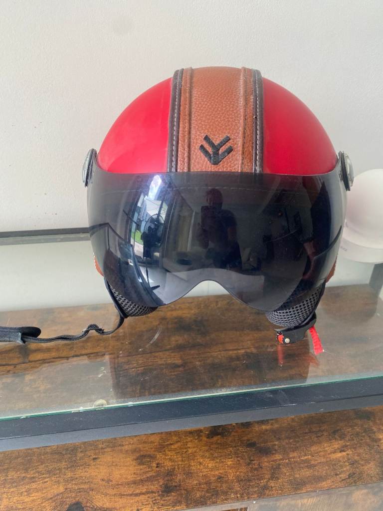 ARMOR Retro style open face motorcycle helmet - Size S, New with minor defects