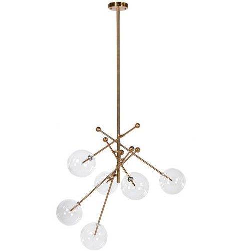 image for 2 Coach house glass ball shade ceiling modern design brass finish