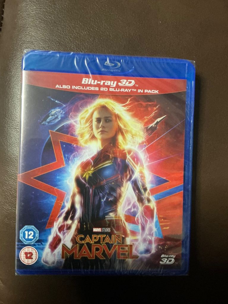 CAPTAIN MARVEL BLU RAY 3D & NORMAL MOVIE BRAND NEW SEALED £5 EACH! Collection OR £7.50 inc P&P