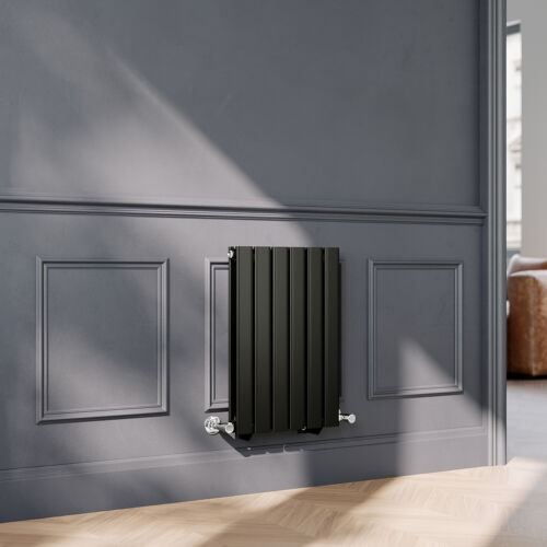 New Double Black Flat Panel Radiator 600 x 408mm RRP £130 Our Price £95