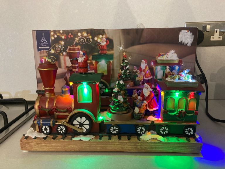 Musical Santa train Christmas decorations 