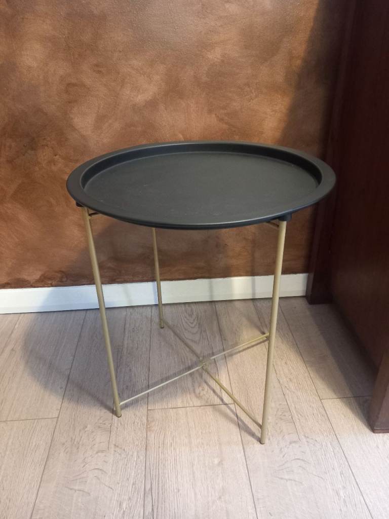 Black and brass side table