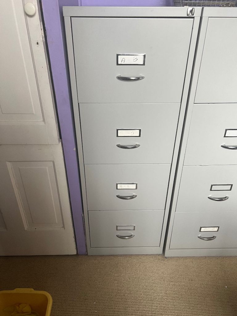 Grey filing cabinet