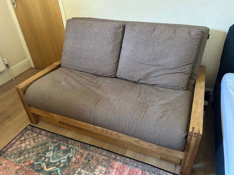 Futon Company QUAD - Solid Birch Double Sofa Bed + Underbed Storage Drawer