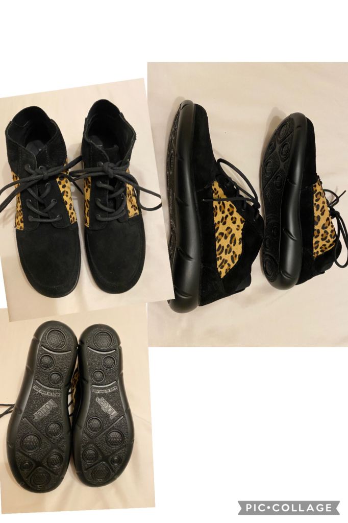 Hotter size 4.5 Marie Boots, Black, Animal Print colour, made in the UK (New without Tags)