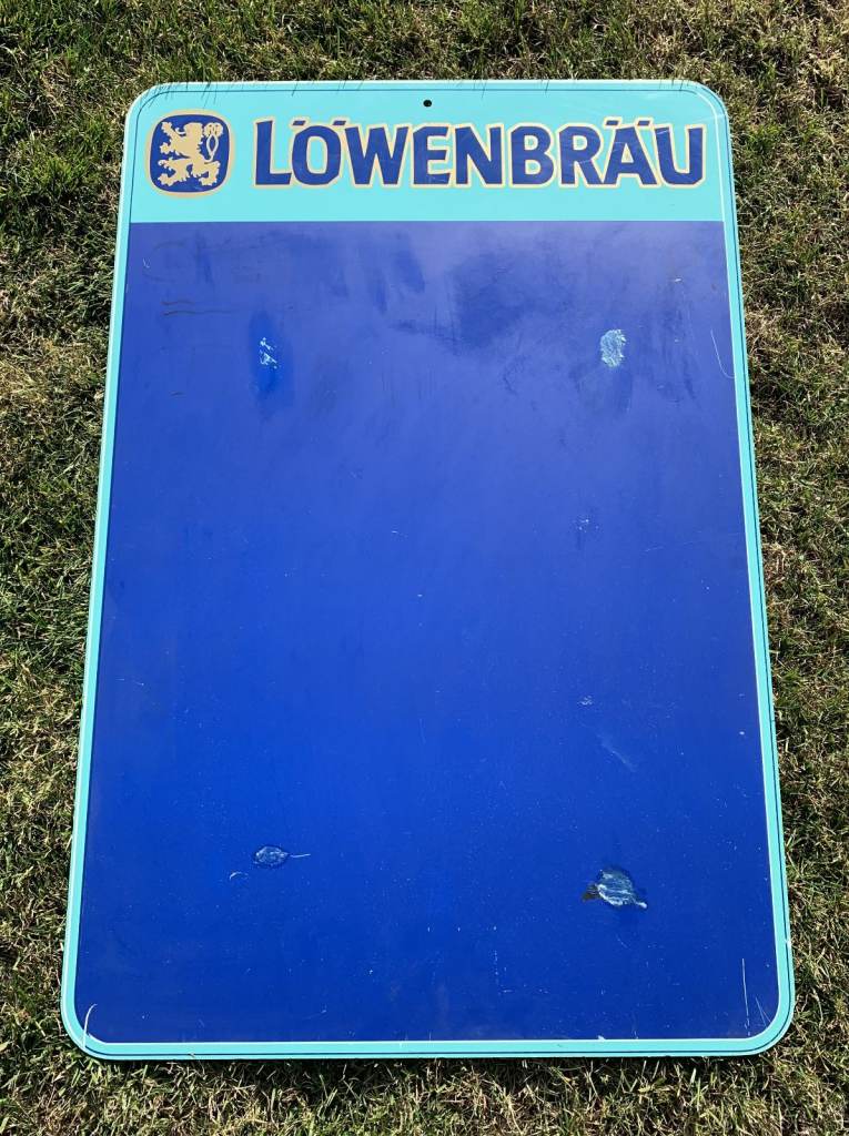 Vintage Lowenbrau pub menu board