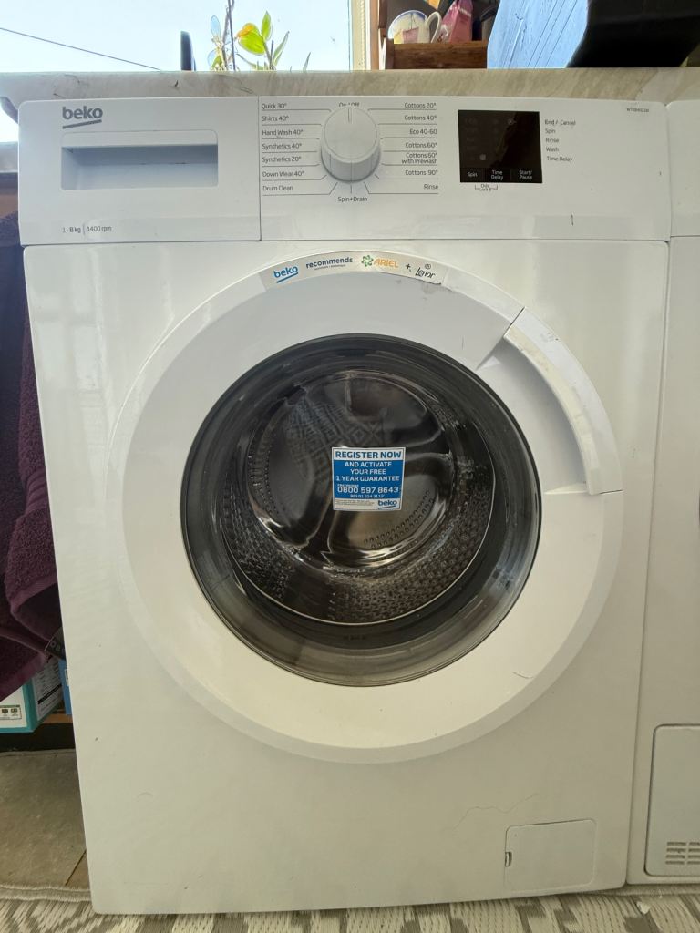 Beko 8kg 1400rpm Washing Machine – White – Fully Working