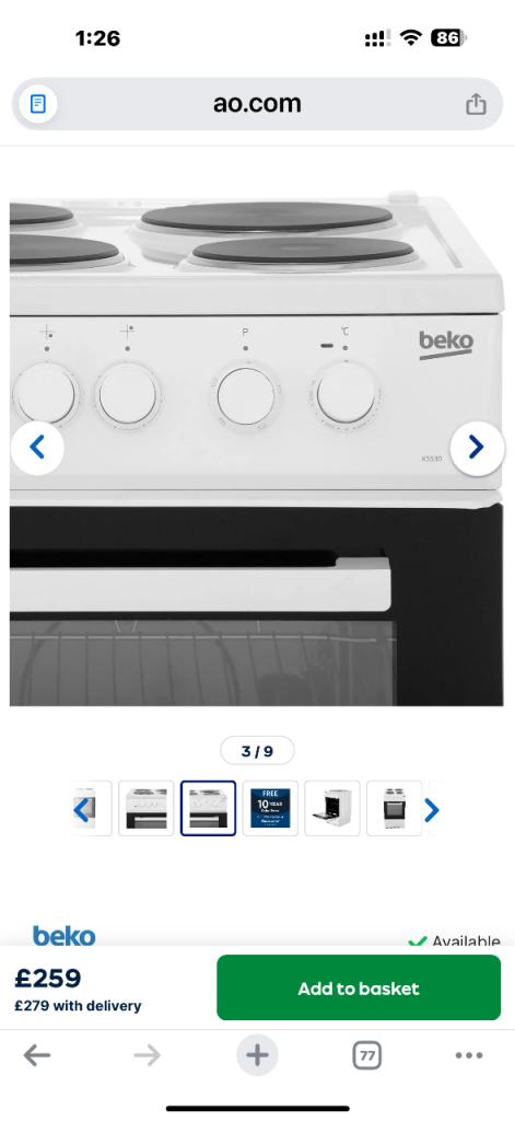 Just 3 days used i want to change gas cooker