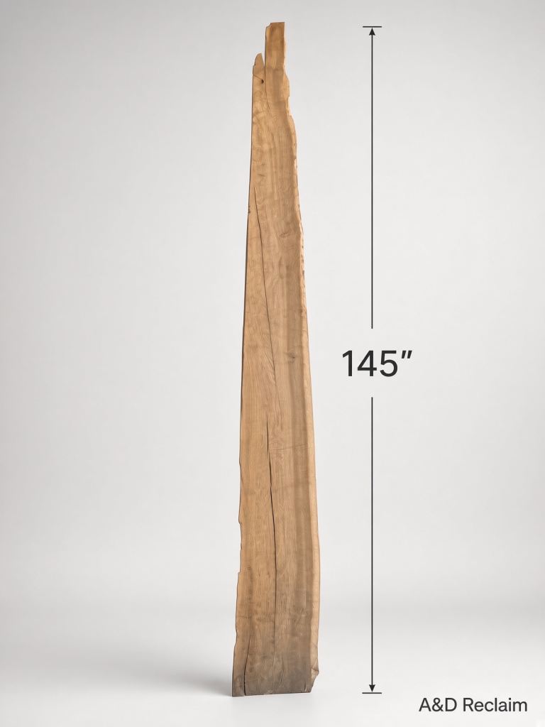 Reclaimed Hardwood Slab/Plank of Timber - 145" Long