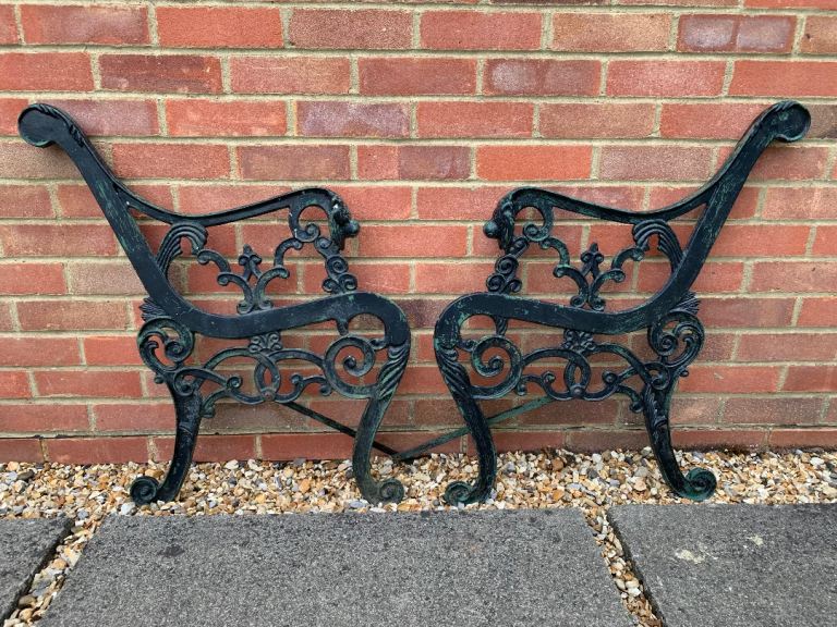 Lion Head Cast Iron Vintage Garden Bench Ends Heavy Design Patio Furniture VGC Delivery