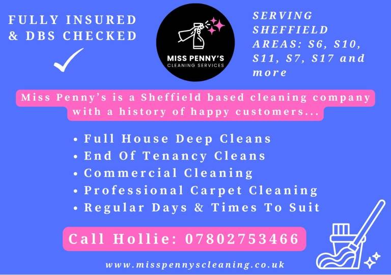 Sheffield Based Cleaning Company Service Domestic & Commercial Customers in S6, S10 and Surrounding