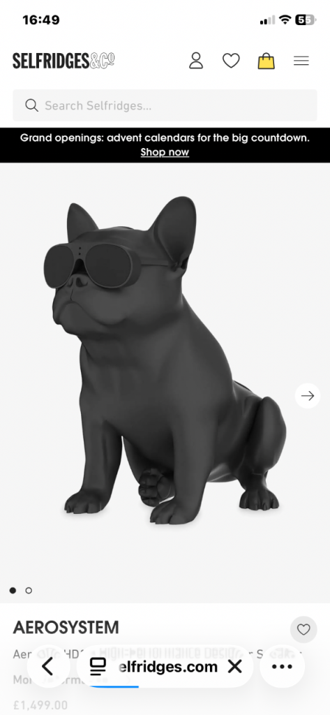 Jarre Matt black French Bulldog Bluetooth Speaker – Black, Good Condition