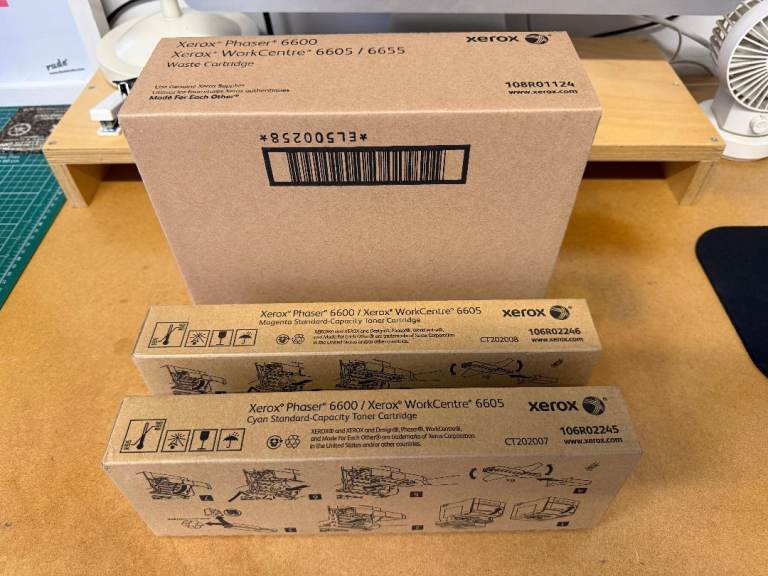 Xerox Phaser 6600/ WorkCentre 6605 Magenta, Cyan & Waste cartridges