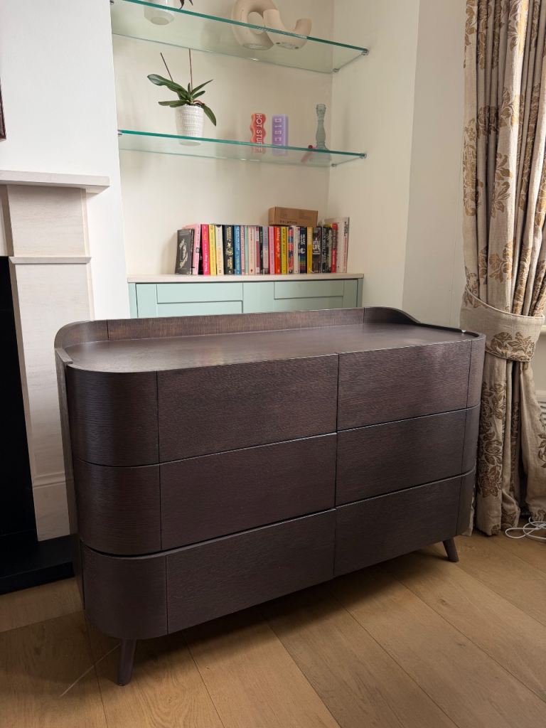 Made Odie 6 Drawer Chest of Drawers in Dark Stain Oak