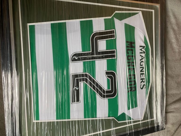 Framed, mounted and signed McGregor Celtic Top